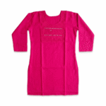 Women's Ranee Pink Embroidered Cotton Kurti - Size L