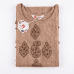 Women's Beige Cotton Blend Embroidered Kurti - Size XXL