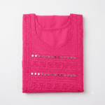 Women's Ranee Pink Embroidered Cotton Kurti - Size L