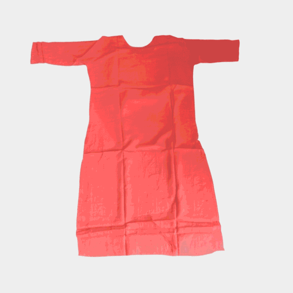 Women's Coral Pink Embroidered Cotton Kurti - Size L