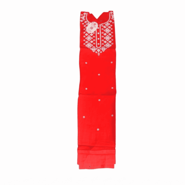 Women's Coral Pink Embroidered Cotton Kurti - Size L