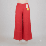 Women's Solid Red Liva Rayon Fancy Pocket Palazzos - Size XXL (Jumbo)