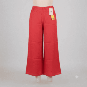 Women's Solid Red Liva Rayon Fancy Pocket Palazzos - Size XXL (Jumbo)