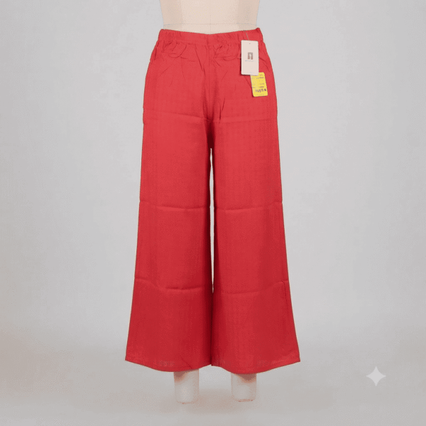 Women's Solid Red Liva Rayon Fancy Pocket Palazzos - Size XXL (Jumbo)