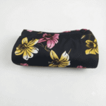 Women's Black Floral Print Ribbed Palazzos - Size XL