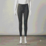 Women's Charcoal Grey Solid Ribbed Leggings - Size XL