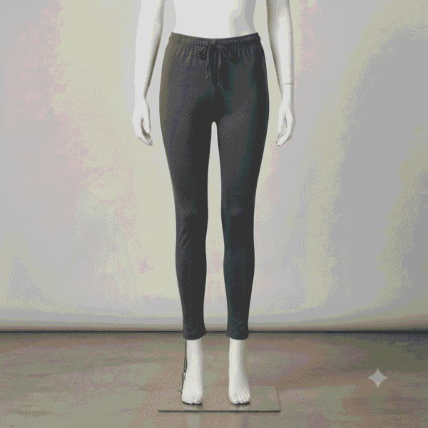 Women's Charcoal Grey Solid Ribbed Leggings - Size XL
