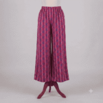 Women's Magenta & Blue Ethnic Printed Ribbed Palazzos - Size L