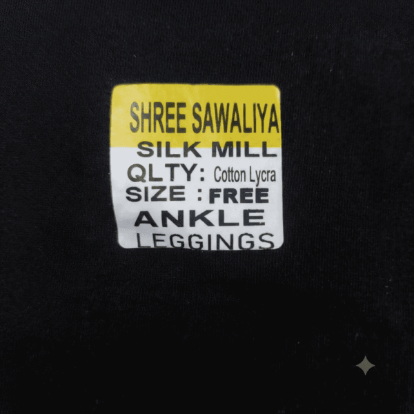Women's Black Cotton Lycra Ankle-Length Comfort Leggings - Free Size