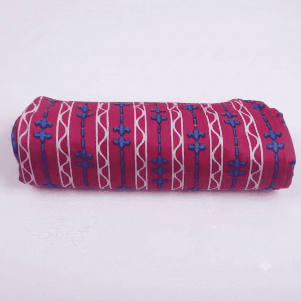 Women's Magenta & Blue Ethnic Printed Ribbed Palazzos - Size L