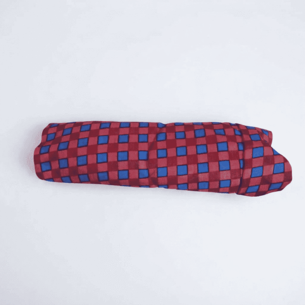 Women's Maroon & Blue Checked Grid Ribbed Palazzos - Size L