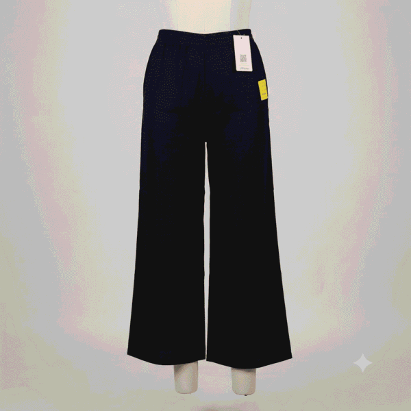 Women's Solid Black Liva Rayon Fancy Pocket Palazzos - Size XXL (Jumbo)
