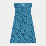 Women's Blue Floral & Geometric Print Maxi Nighty - Size XXL