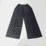 Women's Black & Grey Geometric Printed Cotton Palazzos - Size XL