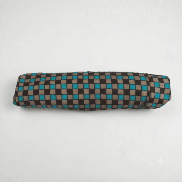 Women's Teal & Grey Checkered Ribbed Palazzos - Size L