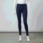 Women's Navy Blue Solid Ribbed Leggings - Size XL