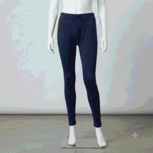Women's Navy Blue Solid Ribbed Leggings - Size XL