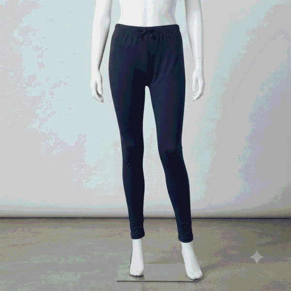 Women's Navy Blue Solid Ribbed Leggings - Size XL