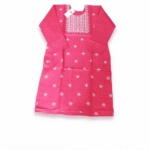 Women's Ranee Pink Floral Embroidered Cotton Kurti - Size XL