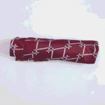 Women's Maroon & White Geometric Grid Ribbed Palazzos - Size L