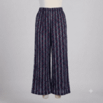 Women's Navy Blue & Red Ethnic Printed Ribbed Palazzos - Size L