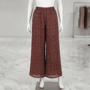 Women's Brown & Pink Geometric Printed Cotton Palazzos - Size XL