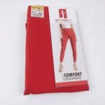 Women's Red Cotton Lycra Ankle-Length Comfort Leggings - Free Size