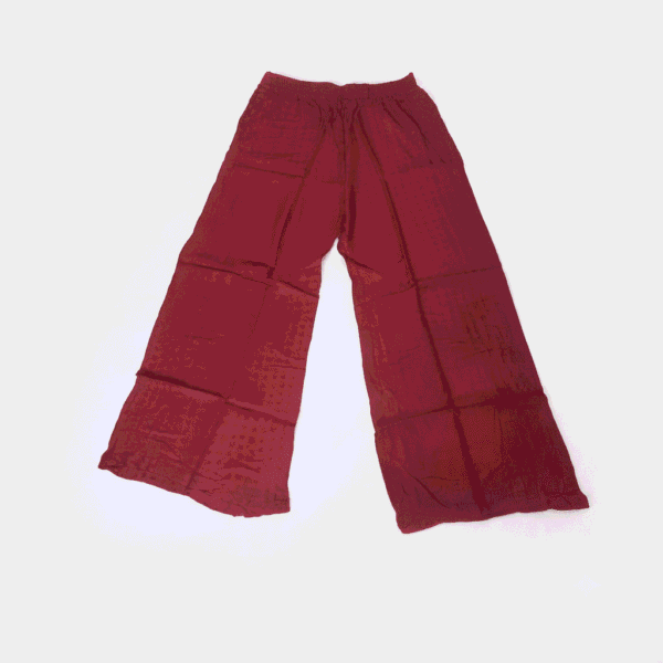 Women's Solid Maroon Liva Rayon Fancy Pocket Palazzos - Size XXL (Jumbo)