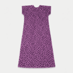 Women's Orchid Purple Floral & Circle Print Short-Sleeve Maxi Nighty - Size XXL