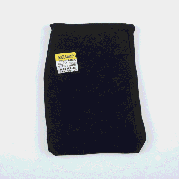 Women's Black Cotton Lycra Ankle-Length Comfort Leggings - Free Size