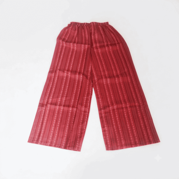Women's Red & Blue Striped Printed Cotton Palazzos - Size XL