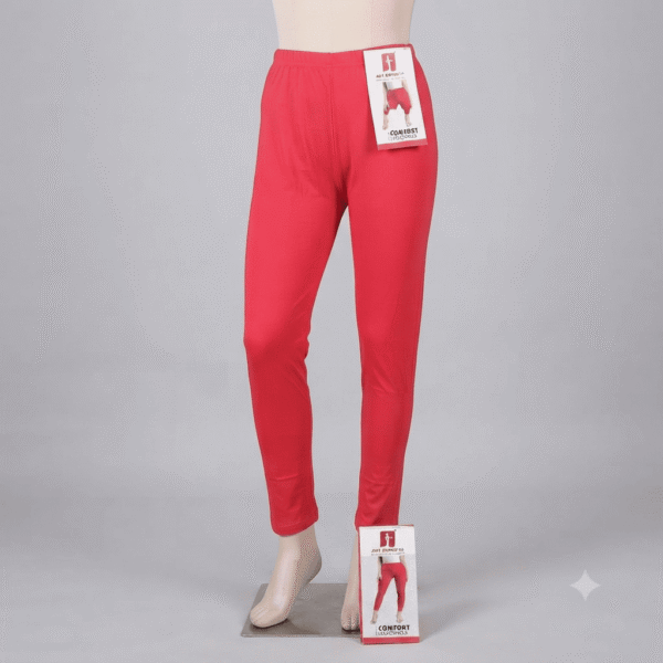 Women's Pink Cotton Lycra Ankle-Length Comfort Leggings - Free Size