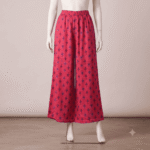 Women's Pink & Purple Geometric Printed Cotton Palazzos - Size XL