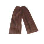Women's Striped Brown Cotton Palazzos - Size XL