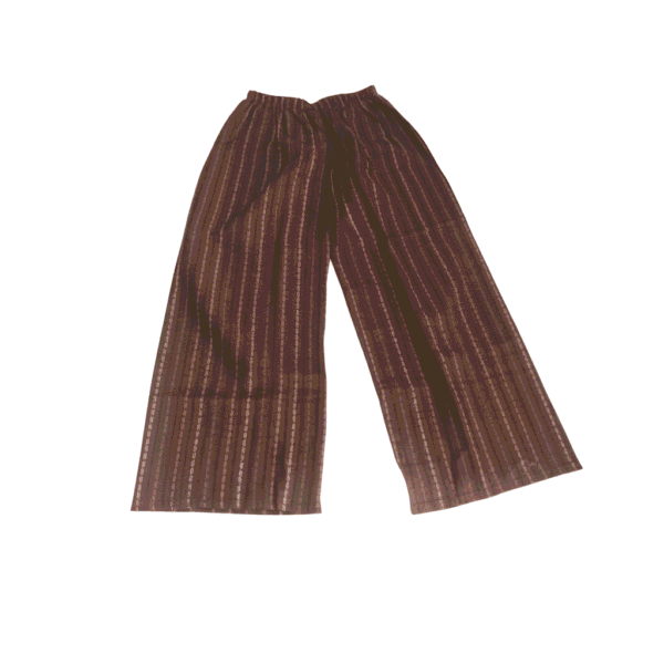 Women's Striped Brown Cotton Palazzos - Size XL