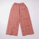 Women's Peach & Black Striped Printed Cotton Palazzos - Size XL