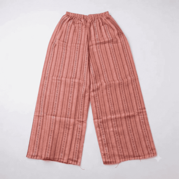Women's Peach & Black Striped Printed Cotton Palazzos - Size XL