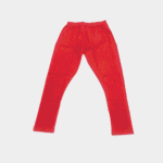 Women's Red Cotton Lycra Ankle-Length Comfort Leggings - Free Size