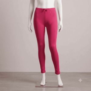 Women's Dark Pink Solid Ribbed Leggings - Size XL