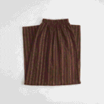 Women's Striped Brown Cotton Palazzos - Size XL