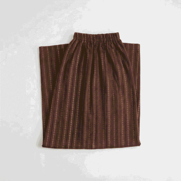 Women's Striped Brown Cotton Palazzos - Size XL