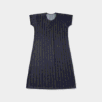 Women's Dark Charcoal Checkered Short-Sleeve Maxi Nighty - Size XXL