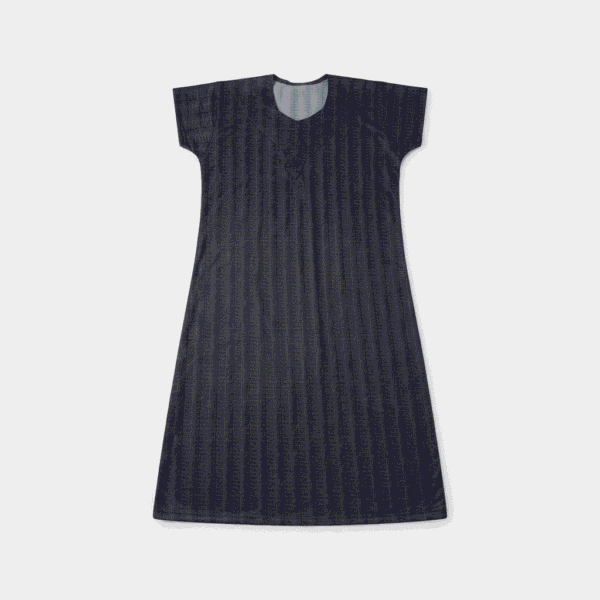 Women's Dark Charcoal Checkered Short-Sleeve Maxi Nighty - Size XXL