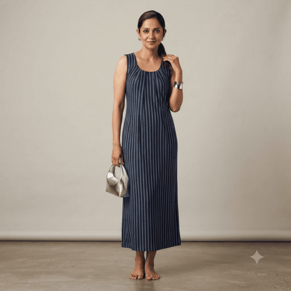 Women's Navy Blue Chain-Print Maxi Nighty - Size XXL