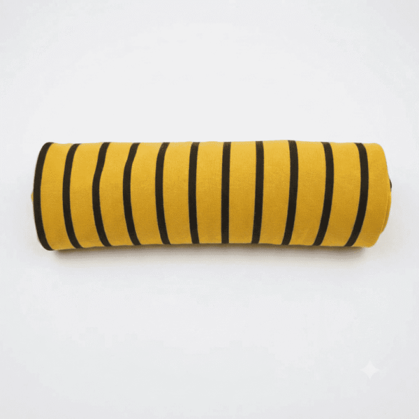 Women's Mustard Yellow & Black Vertical Striped Ribbed Palazzos - Size L