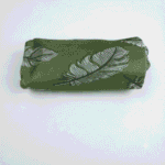 Women's Olive Green Feather Print Ribbed Palazzos - Size XL