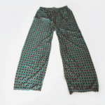 Women's Teal & Grey Checkered Ribbed Palazzos - Size L