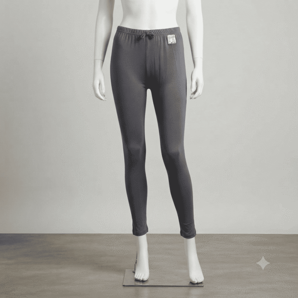 Women's Charcoal Grey Solid Viscose Leggings - Size XXL
