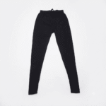 Women's Black Solid Ribbed Leggings - Size XL