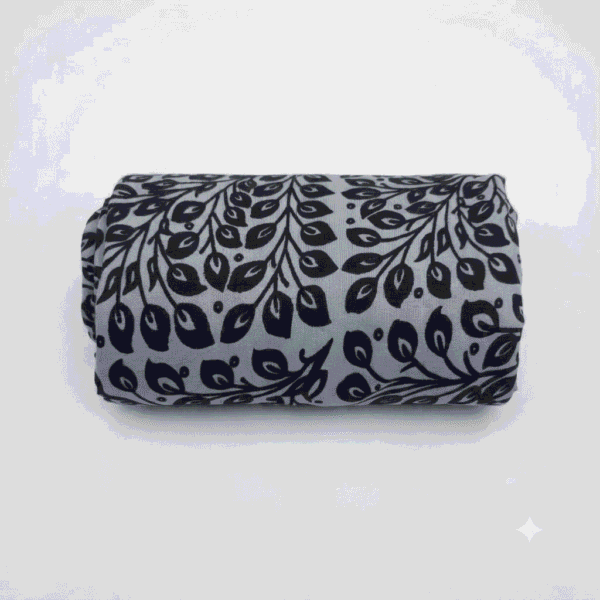Women's Slate Grey Leaf Motif Block-Print Maxi Nighty - Size XXL